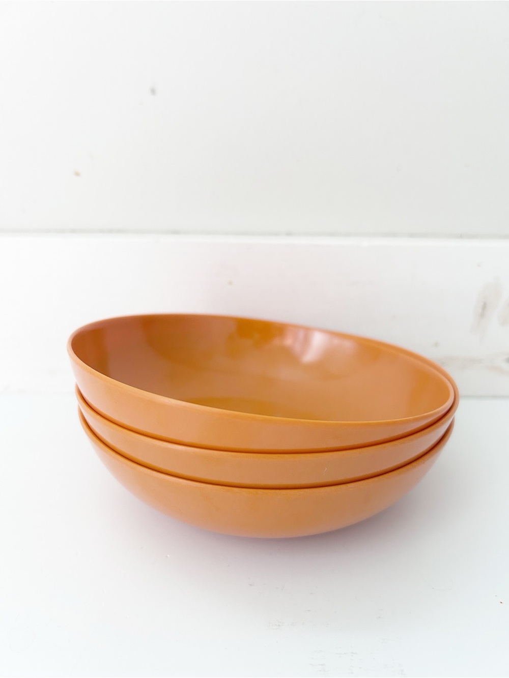 Set of 3 Vintage Orange MELMAC Bowls Mid-century